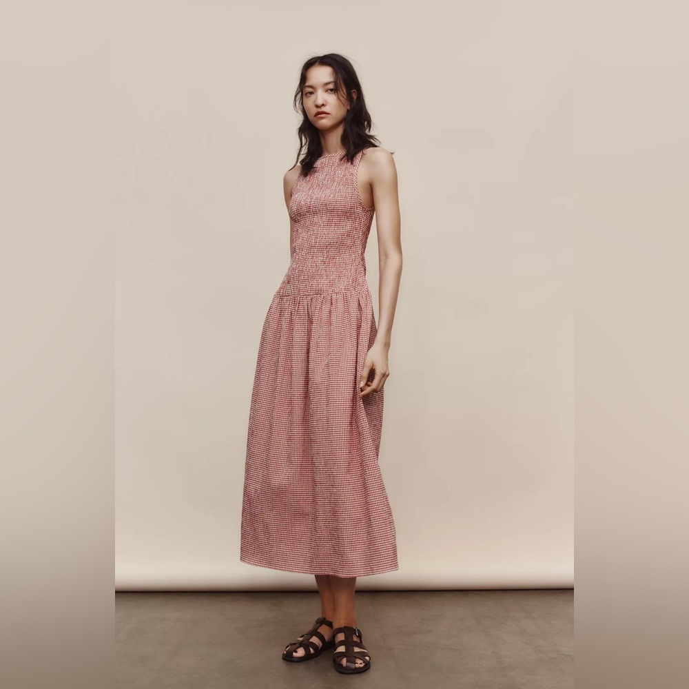 Zara Gingham Midi Dress - Size Small *NWT*